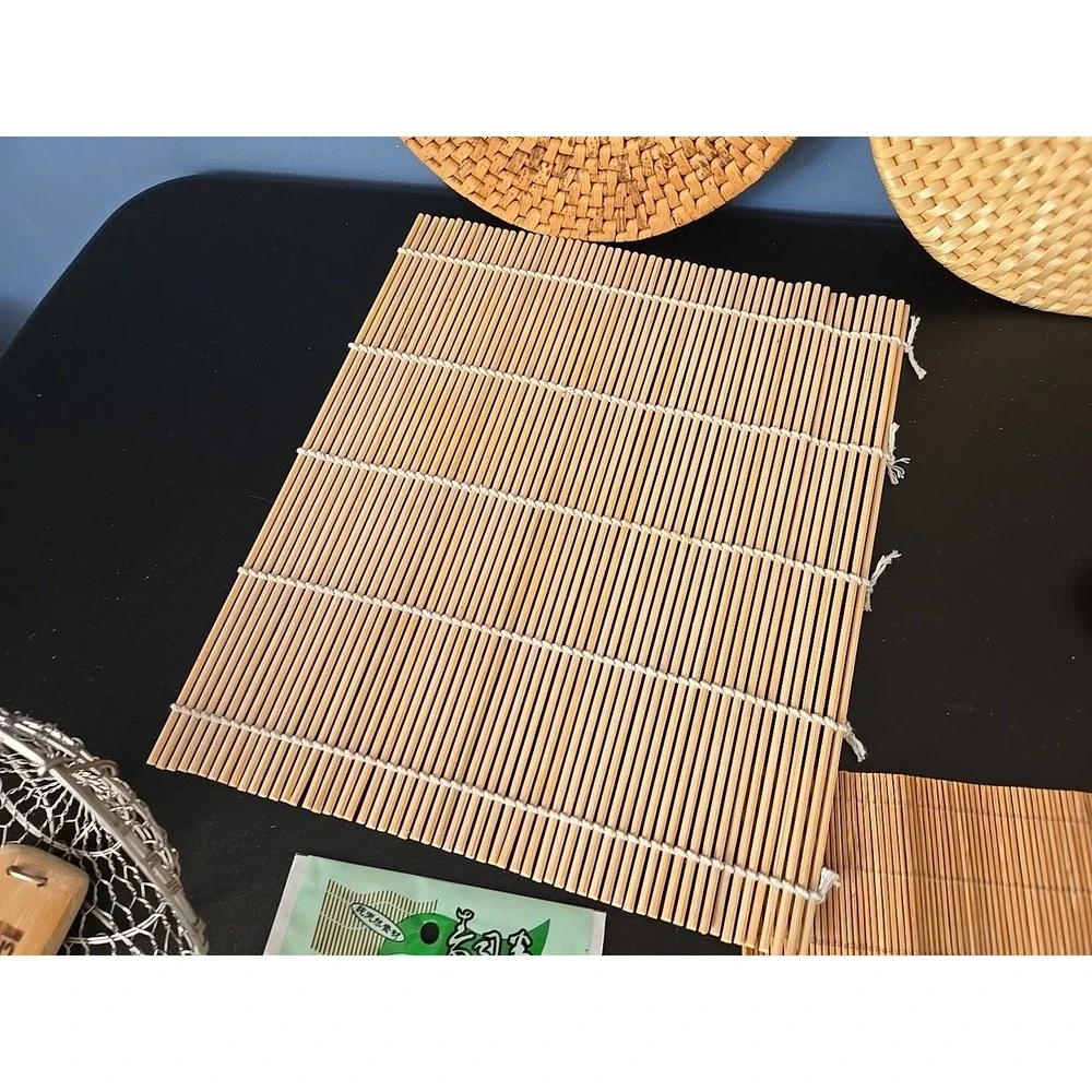 Tea Ceremony Mat Placemat Bamboo Matcha Spoon Sushi mat Strainer Trivet Boho Lot